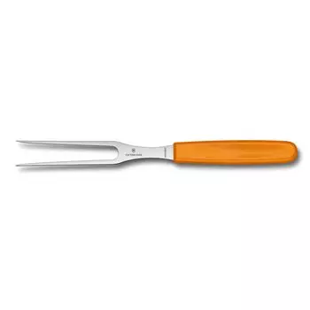 VICTORINOX Carving Удобная вилка для мяса, удобная для гриля, барбекю и посудомоечной машины, Swiss Classic Fork, Carving, 15 см, оранжевый, стейки, безопасная,