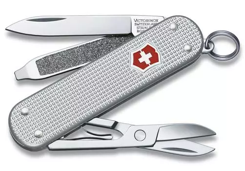 VICTORINOX Classic SD ALOX швейцарский армейский нож многофункциональный нож ножницы для кемпинга с плоской отверткой, оснащенный пилочкой для ногтей Swiss серебряный