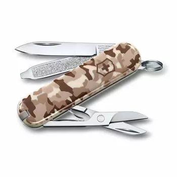 VICTORINOX Classic SD Desert Camouflage Small Swiss Army Knife Многофункциональный нож для кемпинга на открытом воздухе с плоской отверткой. Оснащен