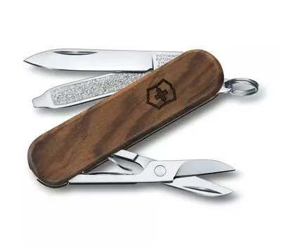VICTORINOX Classic SD Wood Swiss Army Knife Многофункциональный нож для кемпинга на открытом воздухе с плоской отверткой, оснащенный пилочкой для ногтей Swiss
