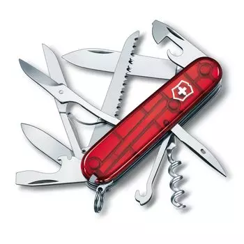 VICTORINOX Huntsman полупрозрачный красный швейцарский армейский нож многофункциональный нож товары для предотвращения стихийных бедствий альпинизм походы кемпинг ножницы с
