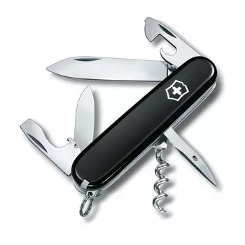 VICTORINOX Spartan Black Swiss Army Knife Многофункциональный нож Товары для предотвращения стихийных бедствий на открытом воздухе Штопор с плоской отверткой Оснащен чёрный