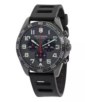 Victorinox Swiss Army Fieldforce Sport Chronograph Каучуковый ремешок Кварцевые мужские часы с серым циферблатом VIC241891 100M