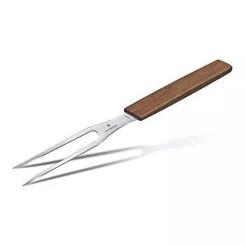 Victorinox Swiss Modern Carving Fork - Stainless Steel Meat Fork for Cooking - Prong Fork for Kitchen Accessories - Walnut Wood Handle