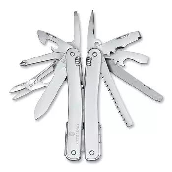 VICTORINOX Swiss Tool Spirit MX Silver с нейлоновым чехлом Швейцарский армейский нож Многофункциональный нож-плоскогубцы Швейцарский многофункциональный инструмент с 24 функциями и фиксатором серебряный