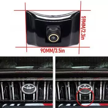 Вид спереди автомобиля Золотая линза камеры для Toyota Land Cruiser I20 Fj Cruiser Prado 150 I20 2008~2018 AHD Night Vision Logo Camera CVBS 1080X720P