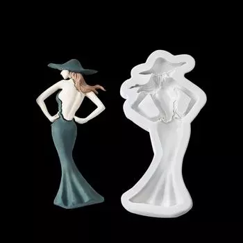 Вид сзади богиня красоты шоколадная форма помадка торт силиконовая форма домашние инструменты для выпечки