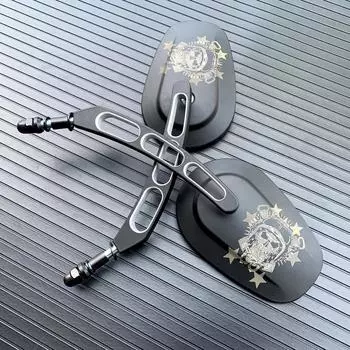 Вид сзади на мотоцикл Боковые зеркала заднего вида для Harley Dyna Electra Glide Fatboy Iron 883 Road Glide Sportster 883 1200 Softail