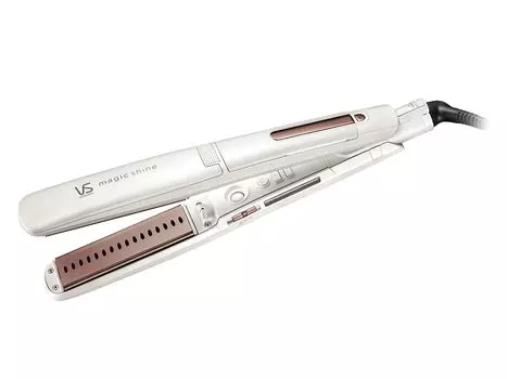 Vidal Sassoon Straight Hair Magic Steam Negative Compatible with 4 Level Temperature Portable Pouch White Iron, Shine, & Ion, Overseas, Adjustment,