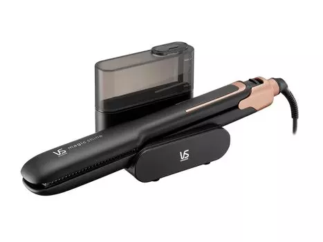 Vidal Sassoon Утюжок для прямых волос Паровая станция Волшебный блеск 5 уровней Регулировка температуры Резервуар для воды Черный VSS-9900KJ