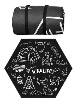 Vidalido Leisure Picnic 375 x Water Fully Mountain Ridge Ridgetent Main Body Leisure Black Sheet, Thick, Waterproof, Mat, 330cm, Repellent, Washable,