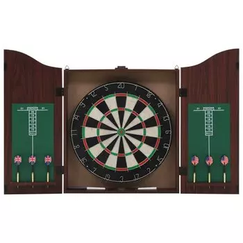 vidaXL Professional Sisal Dartboard with Cabinet and 6 Darts Throwing Game