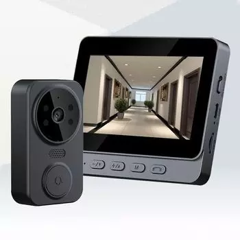 Видео беспроводной дверной звонок чёрный