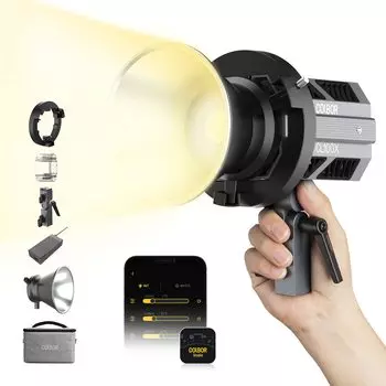 Video COLBOR CL100X Ultra Light Light Working Output 110W Color Temperature Made of Aluminum 10 Types of Lighting Effects APP Control Bowens Mount