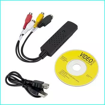 Видеоадаптер USB 2.0 с захватом звука Easy Cap, конвертер видеозахвата VHS в DVD для Win7/8/XP/Vista/Win10