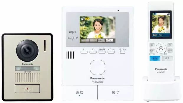 Видеодомофон Panasonic с беспроводной связью, оснащенный светодиодным монитором для домофона в любом месте, 300 000 пикселей, светлый, VL-SWZ200KL