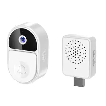 Видеодверной звонок Wi-Fi Открытый дверной звонок Водонепроницаемый умный дом Беспроводная дверная камера Поддержка TF-карты Облачное хранилище Двусторонний домофон Инфракрасное ночное видение 1pc белый