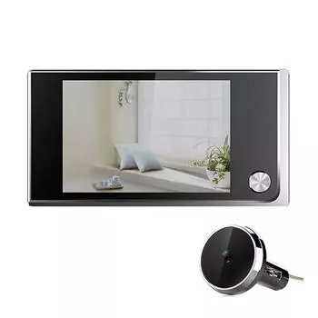 Видеоглазок для входной двери, интеллектуальный электронный дверной звонок чёрный