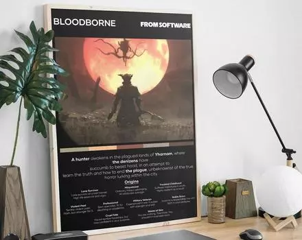 Видеоигра Bloodborne персонаж холст печать плакат для игровой комнаты гостиная 80 s ретро живопись искусство домашний декор стены картина подарок 21x30cm No Frame