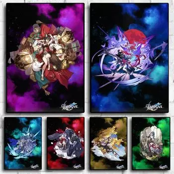 Видеоигра Хонкай: Звездные рельсы персонажи мультфильмов аниме книги по искусству домашний Настенный декор фотографии для комнаты гостиная холст живопись печать плакаты 21x30cm No Frame