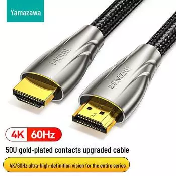 Видеокабель высокой четкости Shanze 4K60Hz HDMI 2.0, хлопковая сетка, прочный, для подключения компьютера к монитору. New Standard, 1 meter