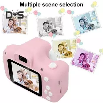 Видеокамера для уличной фотосъемки, игрушка со шнурком, экран IPS 1080P, простая в использовании, компактная перезаряжаемая цифровая камера, детские игрушки синий