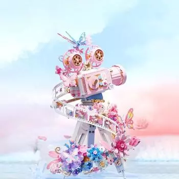 Видеокамера Строительный блок Цветок Совместимость Детская образовательная сборка игрушка Подарок для девочек 22*20*35cm