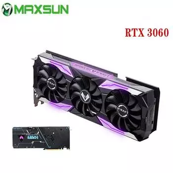 Видеокарты MAXSUN, полная новая RTX 3060 iCraft OC 12G GDDR6 GPU, компьютерный ПК, 192-битная игровая видеокарта