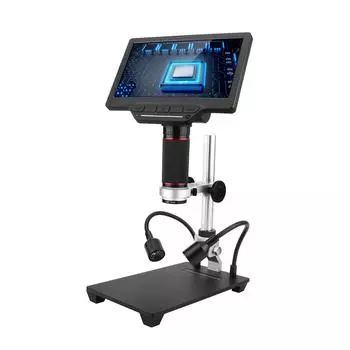 Видеомикроскоп с 7-дюймовым ЖК-экраном и TF-картой 32 ГБ, микроскоп 1200X и телескоп 1080P с ИК-подсветкой Type 2 чёрный