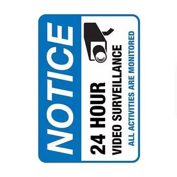 Видеонаблюдение с камерой безопасности Виниловый знак Водонепроницаемая наклейка