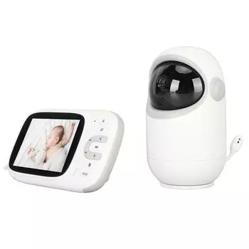 Видеоняня с камерой и звуком 3,2-дюймовый ЖК-дисплей ночное видение двусторонняя связь температура колыбельная US Plug
