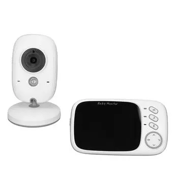 Видеоняня с ночным видением, HD 3,2-дюймовый ЖК-экран, 2-сторонняя связь, беспроводная камера видеонаблюдения с UK Plug