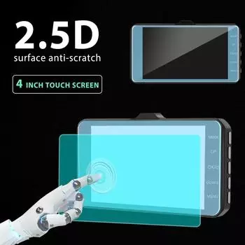 Видеорегистратор 4 сенсорный экран Двойной объектив HD1080P Ночное видение Передняя панель заднего вида Автомобильный видеорегистратор Детектор движения Автомобильные аксессуары none