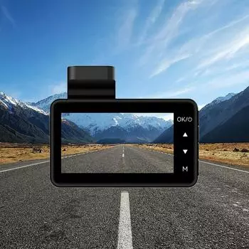 Видеорегистратор для передней части автомобиля, видеорегистратор ночного видения, 3-дюймовый IPS-экран, встроенный G-сенсор, автомобильная камера 480P HD с циклической записью, обнаружением движения One Size чёрный