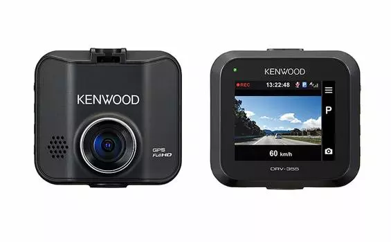 Видеорегистратор KENWOOD Drive Recorder с широкоугольным ярким объективом, стандартного типа, высокой функциональностью, в комплекте карта MicroSD на 32 ГБ, черный DRV-355 F1.8 чёрный