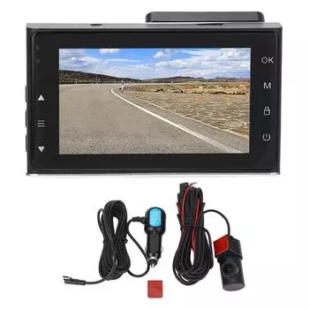 Видеорегистратор спереди и сзади 4K 1080P Автомобильный видеорегистратор с 1,47-дюймовым IPS-экраном и функцией ночного видения, циклической записью G