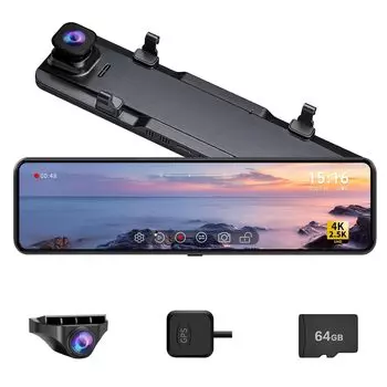 Видеорегистратор-зеркало Супербольшой Передний и Задний Мощный CMOS-сенсор Коррекция Изображения Предупреждение Задний Двигатель Автоматическая Аварийная Перезапись Мониторинг Парковки