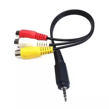Видеоудлинитель стерео разъем кабеля 3,5 мм Mini AV TO 3 RCA адаптер кабель шнур для ТВ DVD разъем чёрный