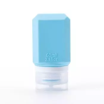 Видимый дизайн Силиконовые многоразовые бутылочки Нажимные Бутылочки для геля для душа, лосьона Дорожные Blue-60ML