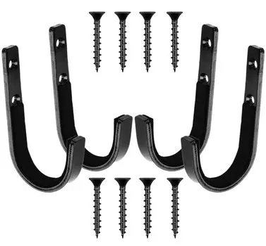 VIEAURA Оружейная стойка настенная оружейная стойка из нержавеющей стали с винтами для демонстрации пневматического оружия на выставке подвесной крючок для хранения [набор 4] (черный)