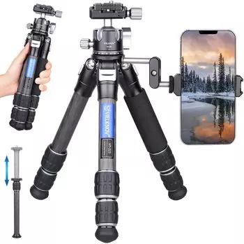 VIELKNOV Carbon Низкий центр шаровой головки и описанный центр, легко совместим с настольной камерой, видео, 3 уровня грузоподъемности, сумка для хранения