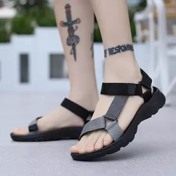 Vietnamese sandals men s trend woven belt hollow sports sandals Amazon foreign trade men s shoes large size 46 beach shoes 39 чёрный