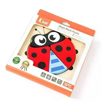 VIGA Baby Puzzle «Божья коровка», 1, 4 предмета, лучший пазл для малышей в Корее