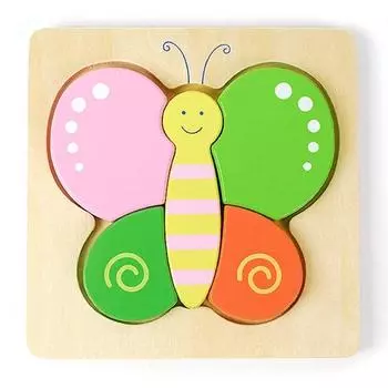 VIGA Baby Puzzle Butterfly, 1, 5 деталей, лучший пазл для малышей в Корее