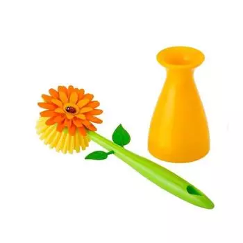 Vigar Flower Brush Kitchen Dish Washing Long Handle Cleaning Plate Pot Tool