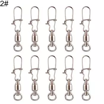 VIGOR GOODs 10 шт., разъем для рыбалки из нержавеющей стали, подшипник, вертлюг с защелками 2#