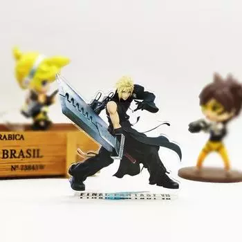VII 7 Cloud Strife, крутая японская игрушечная фигурка на акриловой подставке