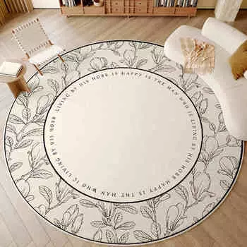 Vikama2024 Новый круглый ковер из искусственного кашемира, украшение для спальни, одеяло, мягкий нескользящий коврик для помещений, можно стирать, складной 140cm 55inch