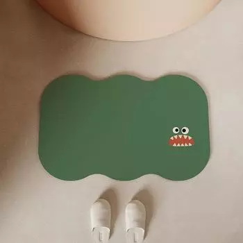 VIKAMA Простой и забавный ковер для ванной комнаты, впитывающий нескользящий коврик, мягкий коврик в форме диатомовой грязи, декоративный коврик для ног в виде мультяшного дома 40x60cm