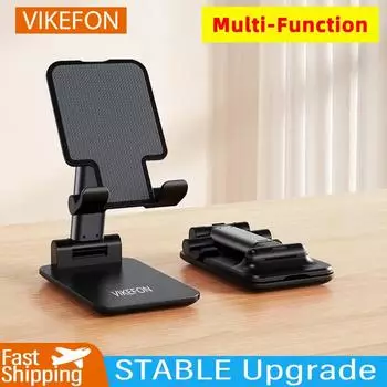 VIKEFON Flexible Adjustable Mobile Phone Holder Universal Foldable Tablet Desktop Mount Lazy Bracket For iPhone Samsung Xiaomi чёрный